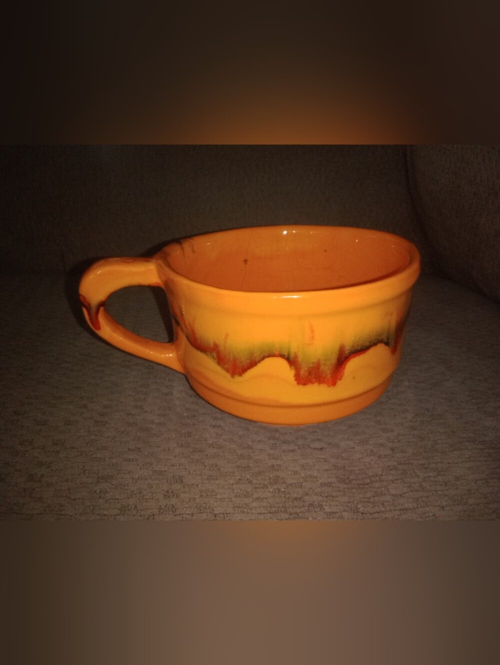 Vintage Drip Glaze Coffee Cup Planter Marked 174 Retro Boho Hippie